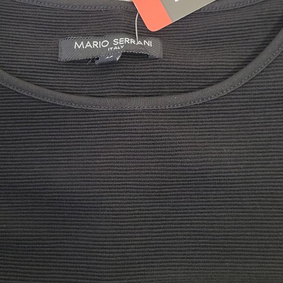 NWT Mario Serrani Womens Black Textured Knit‎ Sheath Dress Medium - Picture 5 of 13